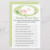 Little lamb Nursery Rhyme Quiz baby shower game (Voorkant / Achterkant)