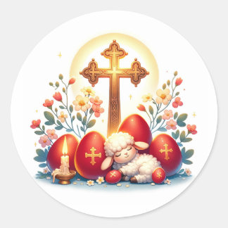 Little Lamb Orthodox Easter Celebration Ronde Sticker