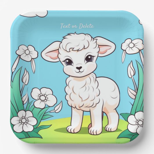 Little Lamb Paper Bord (Voorkant)