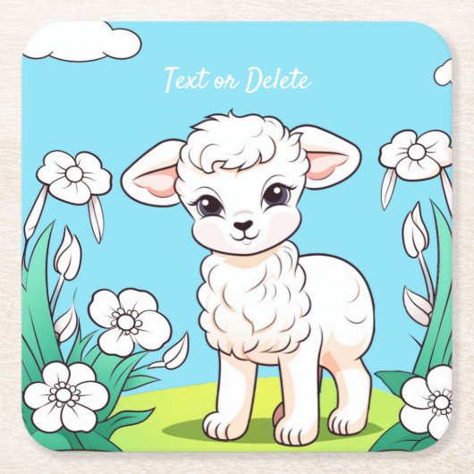 Little Lamb Paper Onderzetter (Voorkant)
