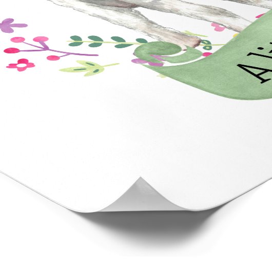 Little Lamb Personalized Spring Baby shower Poster (Hoek)