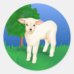 Little Lamb Ronde Sticker