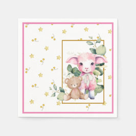 Little Lamb | Roze Baby showers servet