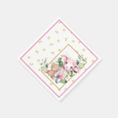 Little Lamb | Roze Baby showers servet (Hoek)