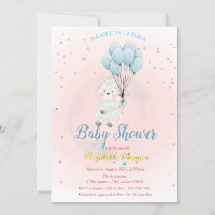 Little Lamb Schaap Sterren Baby Shower Uitnodiging
