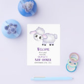 Little Lamb Sheep Baby shower Flyer (Enkel)