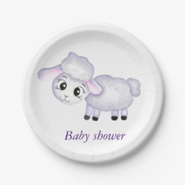 Little Lamb Sheep Baby shower Papieren Bordje