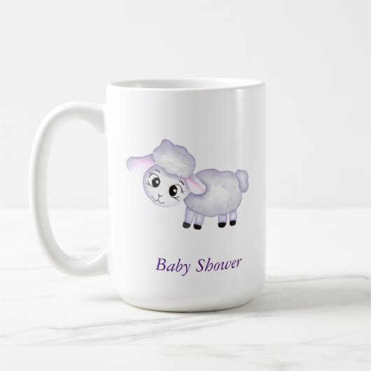 Little Lamb Sheep Baby shower positief Koffiemok (Links)