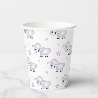 Little Lamb Sheep Baby shower positief Papieren Bekers