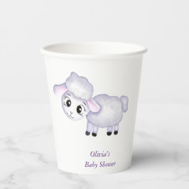 Little Lamb Sheep Baby shower positief Papieren Bekers