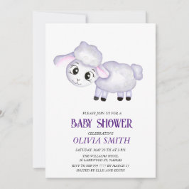 Little Lamb Sheep Baby shower uitnodiging