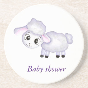 Little Lamb Sheep Baby shower Zandsteen Onderzetter