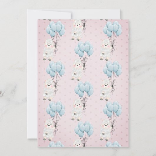 Little Lamb Sheep Balloons Baby shower Kaart (Achterkant)