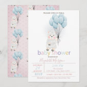 Little Lamb Sheep Balloons Baby shower Kaart (Voorkant / Achterkant)