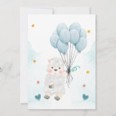 Little Lamb Sheep Blue Baby shower Kaart (Achterkant)