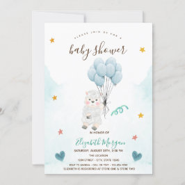 Little Lamb Sheep Blue Baby shower Kaart