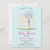 Little Lamb Sheep Blue Stippen Baby shower Kaart (Voorkant)