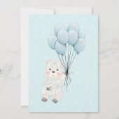 Little Lamb Sheep Blue Stippen Baby shower Kaart (Achterkant)