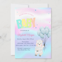 Little Lamb Sheep Holografisch Baby shower Kaart
