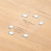 Little Lamb Sheeps Cloud Stars Baby Shower  Acryl Uitnodigingen (Laagn)