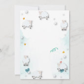 Little Lamb Sheeps Cloud Stars Baby shower Kaart (Achterkant)