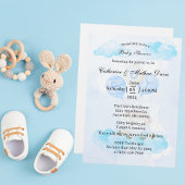 Little Lamb Soaring Hoog in Jongen Blauwe Ballonne Kaart