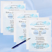 Little Lamb Soaring Hoog in Jongen Blauwe Ballonne Kaart