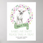Little Lamb Spring Baby shower Favor Table Poster (Voorkant)