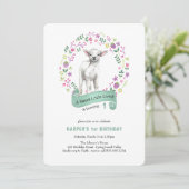 Little Lamb Spring Girl 1st Birthday Kaart (Staand voorkant)