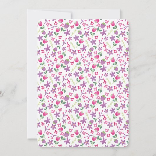 Little Lamb Spring Girl 1st Birthday Kaart (Achterkant)