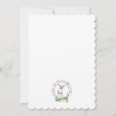 Little Lamb Spring Green Girl Baby shower Invitati Kaart (Achterkant)