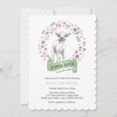 Little Lamb Spring Green Girl Baby shower Invitati Kaart (Voorkant)