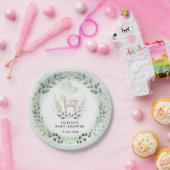 Little Lamb Spring Greenery Baby Sheep Shower Papieren Bordje (Feest)