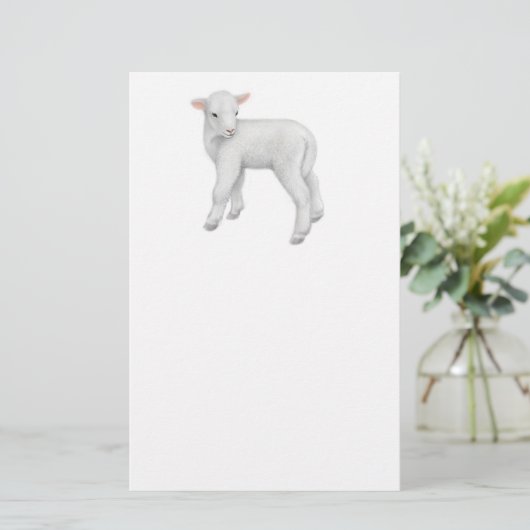 Little Lamb Stationery Briefpapier (Staand voorkant)