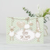 Little Lamb Toys Baby shower Kaart (Staand voorkant)