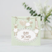 Little Lamb Toys Baby shower Kaart (Staand voorkant)