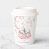 Little Lamb Twinkle Twinkle Roze Meisje Baby showe Papieren Bekers (Achterkant)