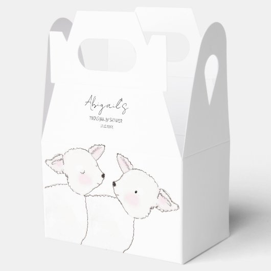 Little Lamb Twins Baby shower Bedankdoosjes (Geopend)