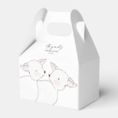 Little Lamb Twins Baby shower Bedankdoosjes (Voorkant Zijde)