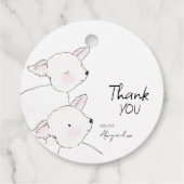 Little Lamb Twins Baby shower Bedankjes Labels (Achterkant)