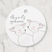 Little Lamb Twins Baby shower Bedankjes Labels (Voorkant)
