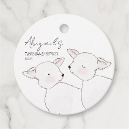 Little Lamb Twins Baby shower Bedankjes Labels