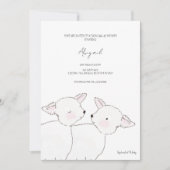 Little Lamb Twins Baby shower Kaart (Voorkant)