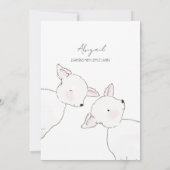 Little Lamb Twins Baby shower Kaart (Achterkant)