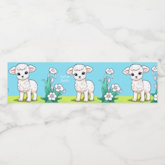 Little Lamb Waterfles Etiket (Enkel label)