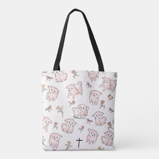 Little Lamb White Tote Bag (Achterkant)