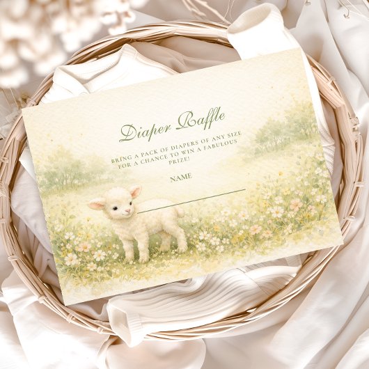 Little Lamb Wildflower Frame Diapper Raffle Informatiekaartje