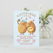 Little Latke Chanoeka Baby Meisje Douche Kaart (Staand voorkant)