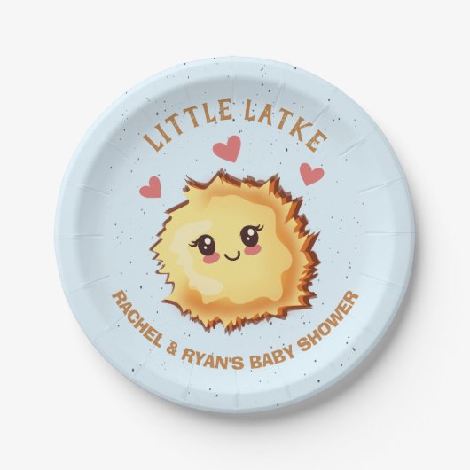 Little Latke Hanukkah Baby shower Papieren Bordje (Voorkant)
