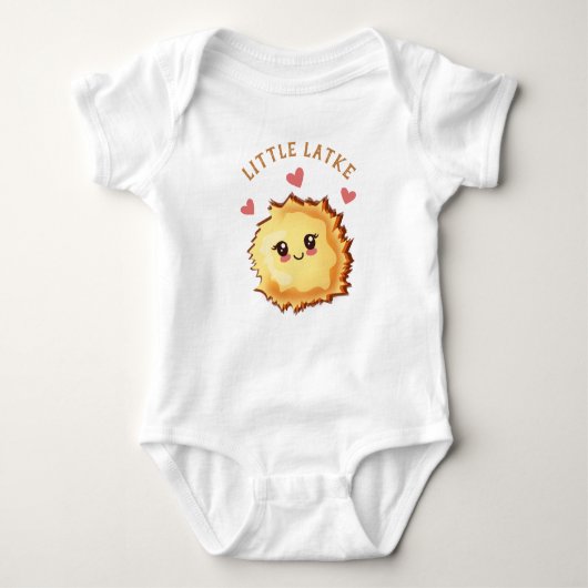 Little Latke Hanukkah Baby shower Romper (Voorkant)